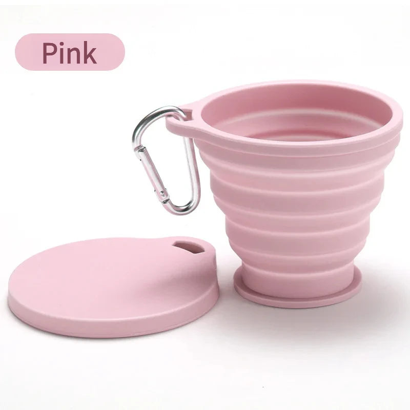 Outdoors Silicone Folding Cup with Hanging Hole Creative Water Travel Portable Washing Fashion Travel Silicone