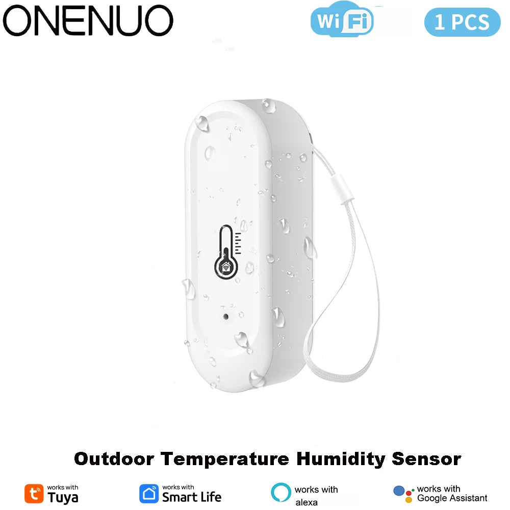 Tuya WiFi Outdoor IP65 Waterproof or Indoor Temperature Humidity Sensor Home Thermometer Compatible For Alexa Google Home Voice