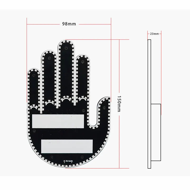 Car Finger Light With Remote Control Cool Funny Remote Control Led Lighting Road Rage Middle Finger Gesture Palm Light Accessory