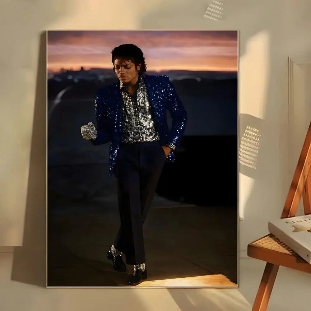 MJ M-Michael Singer J-Jackson Poster  Self-adhesive Art Waterproof Paper Sticker Coffee House Bar Room Wall Decor