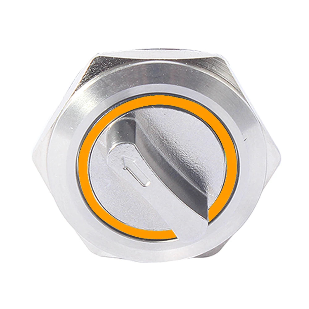 22mm 2/3 position Metal Selector Latching Push Button knob Rotary Switch DPDT SPDT 12V LED Illuminated 1NO1NC/2NO2NC ON OFF lock