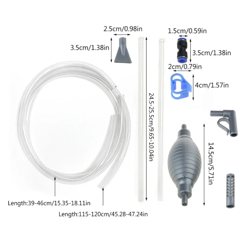 Aquarium Water Changer Siphon Fish for Tank Mini Gravels Vacuum Cleaner with Water Hose for Small Fish Betta for Tan