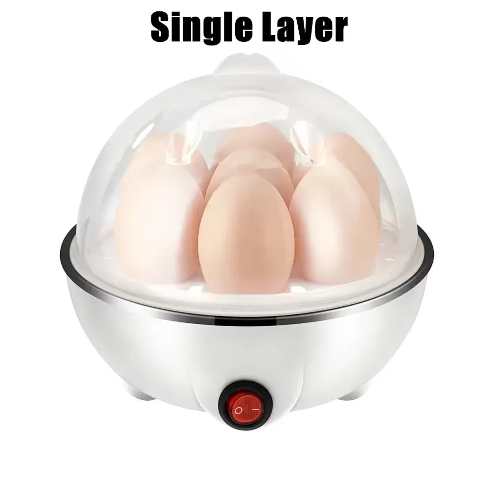 Electric Eggs Cooker Rapid Mini Egg Boiling Machine for Poached Scrambled Omelets Auto Shut Off Kitchen Appliance