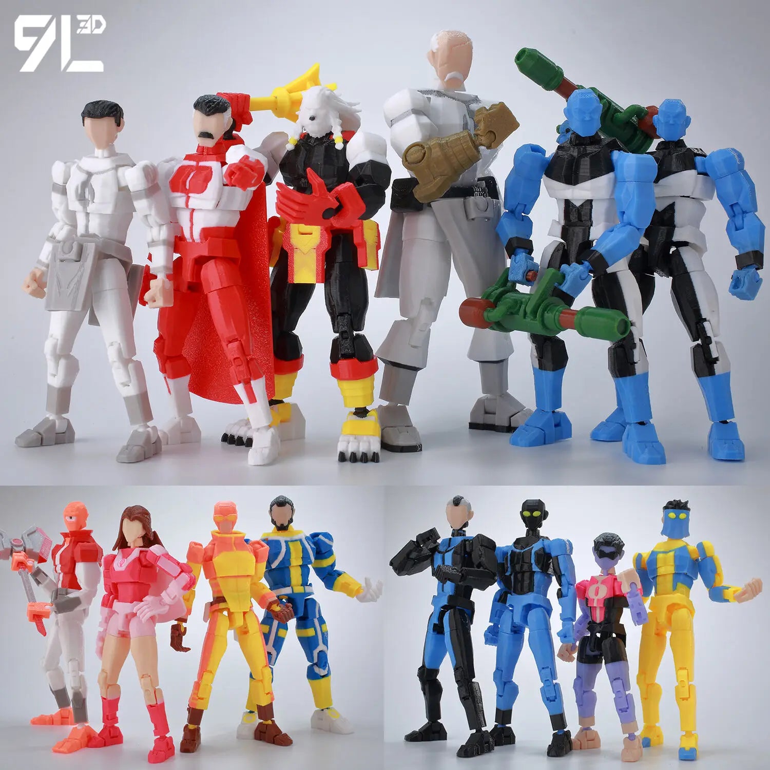 9L3D Printed Deadpool Wolverine Batman Spider-Man Venom Action Figures Dummy13 Lucky13 T13  Anime Model Toys Collectors Gifts
