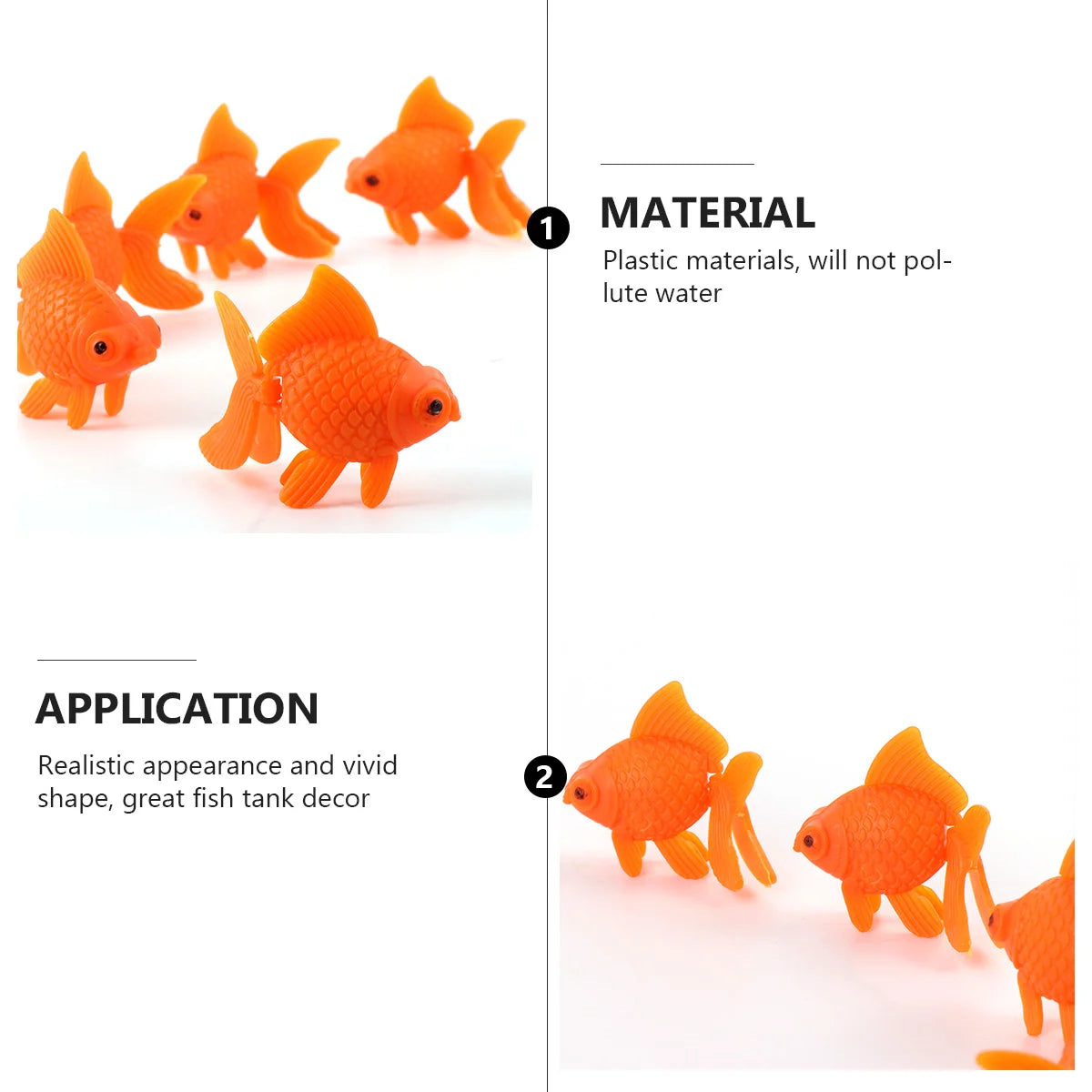 10 PCS Fish Tank Simulated Goldfish Landscaping Plastic Simulation Tropical Artificial Aquarium Fake Decoration Ornament Small