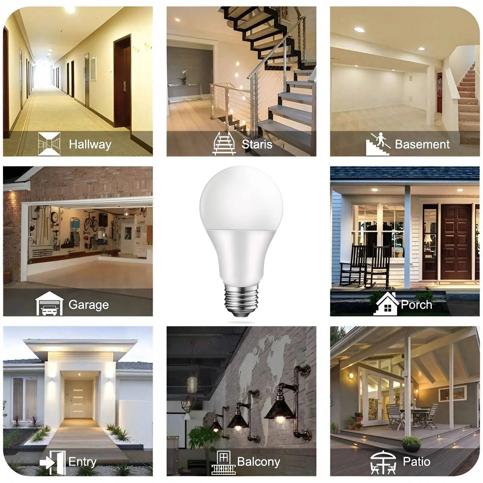 1pc Radar Motion Sensor Light Bulbs Dusk to Dawn LED Bulbs Outdoor Auto On/Off for Indoor Outdoor Basements, Porch,Courtyards