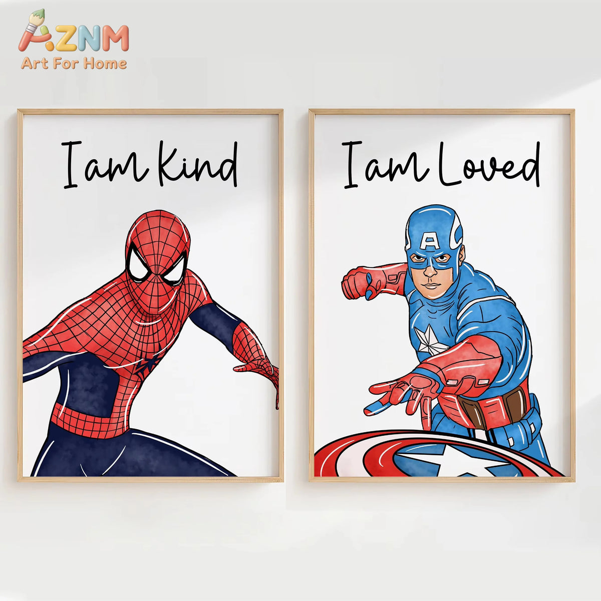 Superhero Affirmation Prints Set of 5 Kids Bedroom Poster Canvas Painting motivational Wall Art Pictures Home Decor