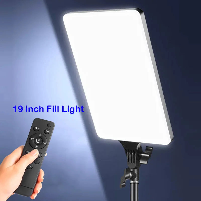 Big Size Fill Lamp Light Photo Studio LED Video Panel Photography Lighting With Tripod Stand Long Arm EU Plug For Live Stream