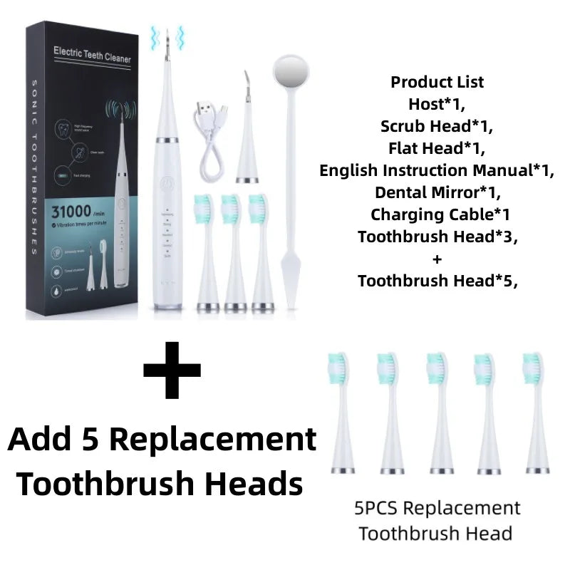 Experience total oral care with this electric toothbrush set—featuring six functions for efficient tartar removal and a healthier smile!