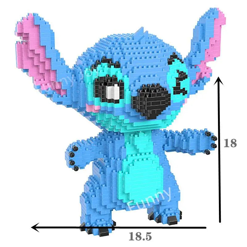 Funny Anime Figure Interstellar Stitch Blocks Small Particles Building Blocks Assembled Puzzle Block Toy Children Christmas Gift