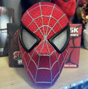 In Stock Miles Spider-Man 1:1 Scale Electronic Mask With Moving Glowing Eyes Ring Control Cosplay Toy Gift For Boys Gift