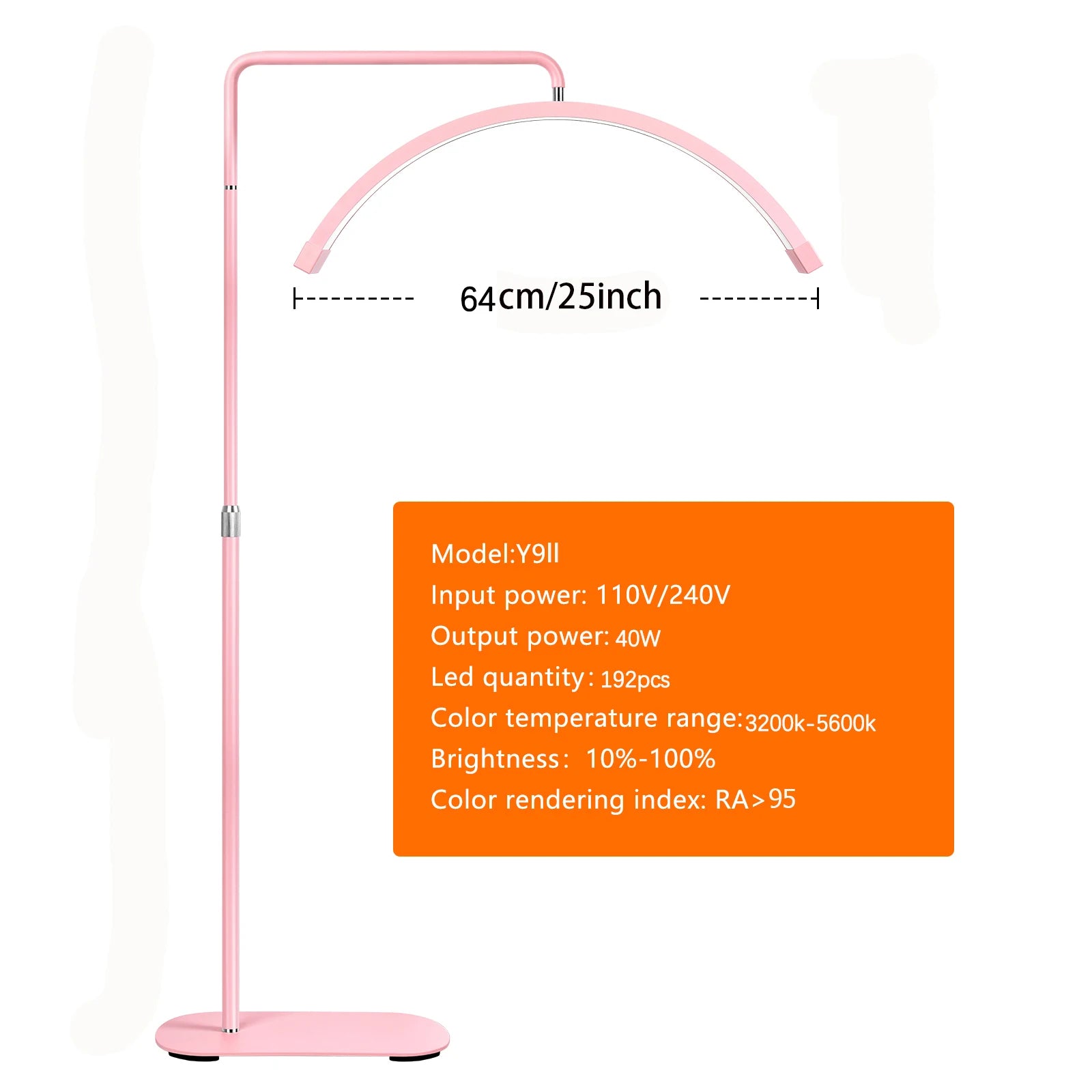 FOSOTO Photograph Led Lash Ring Light Half-Moon Light Floor Stand Eyelash Tattoo Beauty Salon Photography Live Streaming
