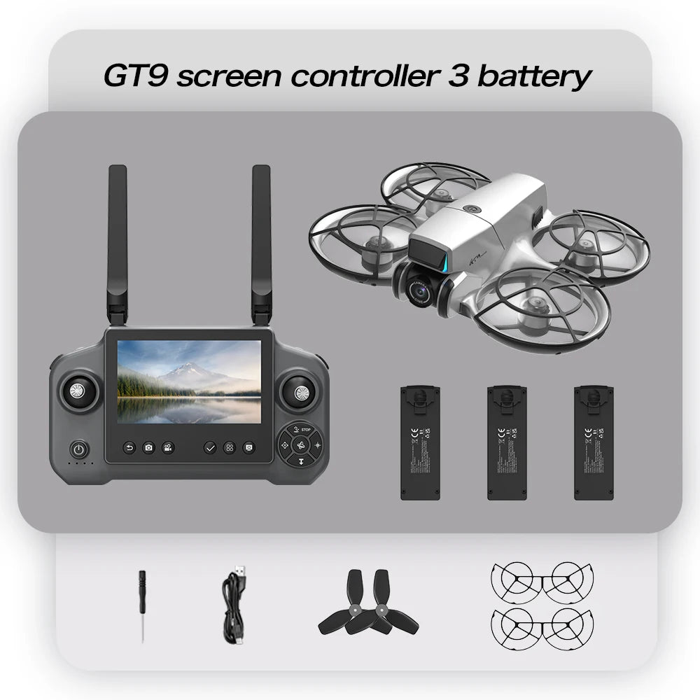 Lenovo GT9 Drone GPS Foldable Quadcopter Display Dual Lens 2.4G WiFi Optical Flow Positioning Powerful Brushless Motor HD Aerial