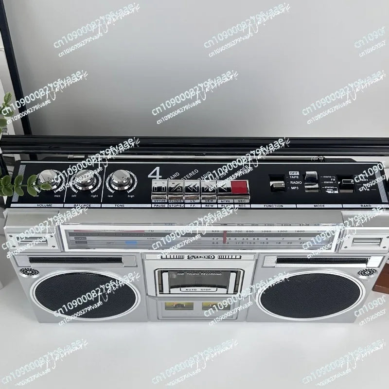 Retro Tape Recorder Dual Speaker Stereo Era Recorder Bluetooth Playback Radio
