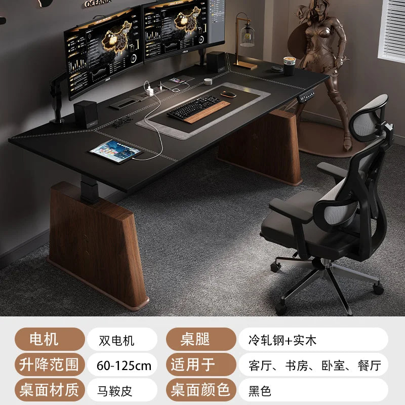 Modern Electric Height-Adjustable Desk Computer Desk Stand Office Smart Solid Wood Office Study Writing Desk Gaming Table FYCD