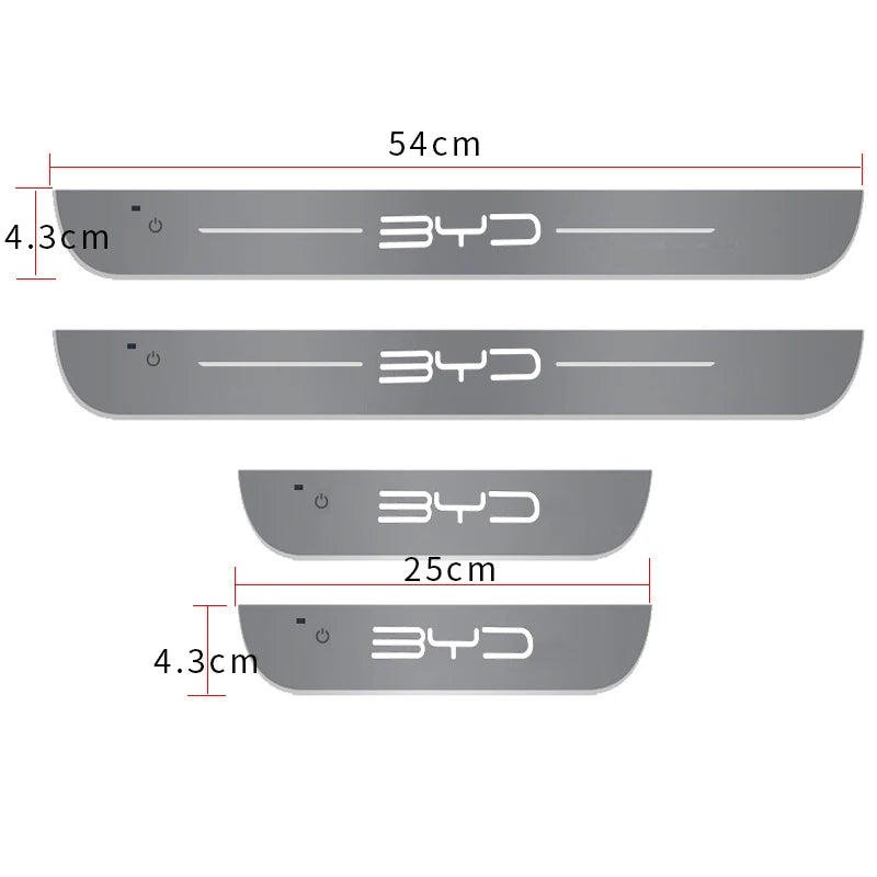 Customized For BYD Atto 3 EV yuan song han 2022 2023 Car Welcome Door illuminated Sill Light Logo Lamp LED Car Pedal Decoration
