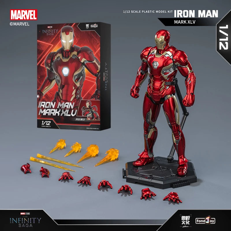 1/12 Original FondJoy Iron Man Tony Stark Legend Action Figure MK45 MK46 MK50 MK4 DIY Building Block Toys Collection Anime Model