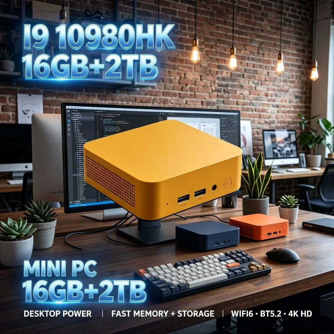 2026 Mini PC Core i9 10980HK Windows 11 Computer 16GB RAM 1TB M.2 SSD Portable Gaming Computer 60Hz 4K HD Mini Desktop PC Gamer