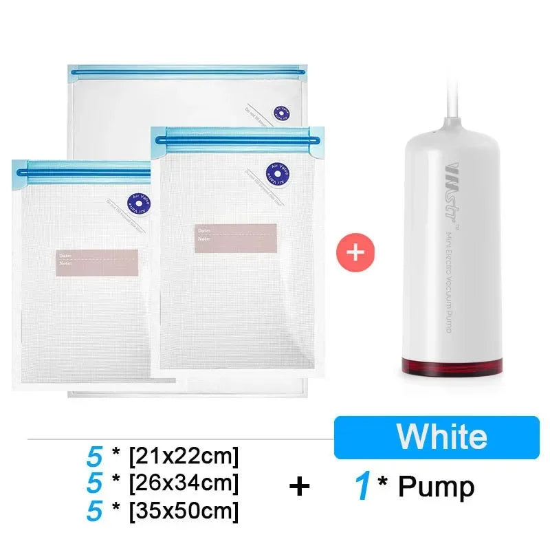 Mini USB Vacuum Pump Sealer Packing Machine for Traveling Home Kitchen Clothes Food Storage Bag Sous Vide Vacuum Packer