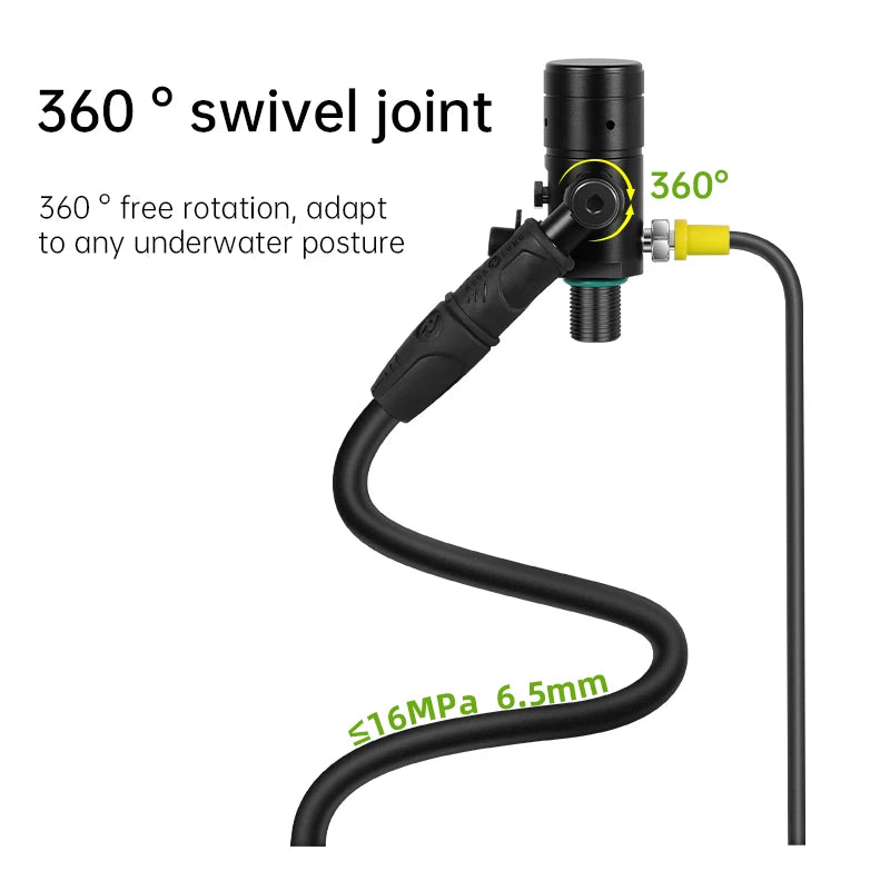 DIDEEP 4L Mini Scuba Diving Tank Set,Up to 40-60Mins Underwater Diving Cylinder,High-capacity Portable Lung Gear with HD Masksk