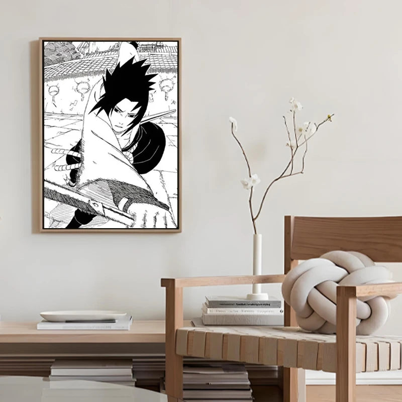 Naruto Decorative Painting Frameless Anime Cartoon Printing Uchiha Sasuke Poster Room Decoration Canvas Mural Holiday Gifts