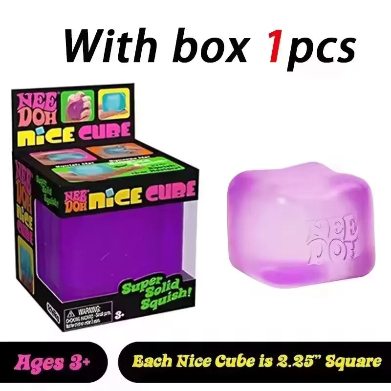 Schylling NeeDoh Nice Cube Sensory Squeeze Toy with Super Solid Squish Stress Relief Anxiety Sensory Tool Stress Reliever Toys