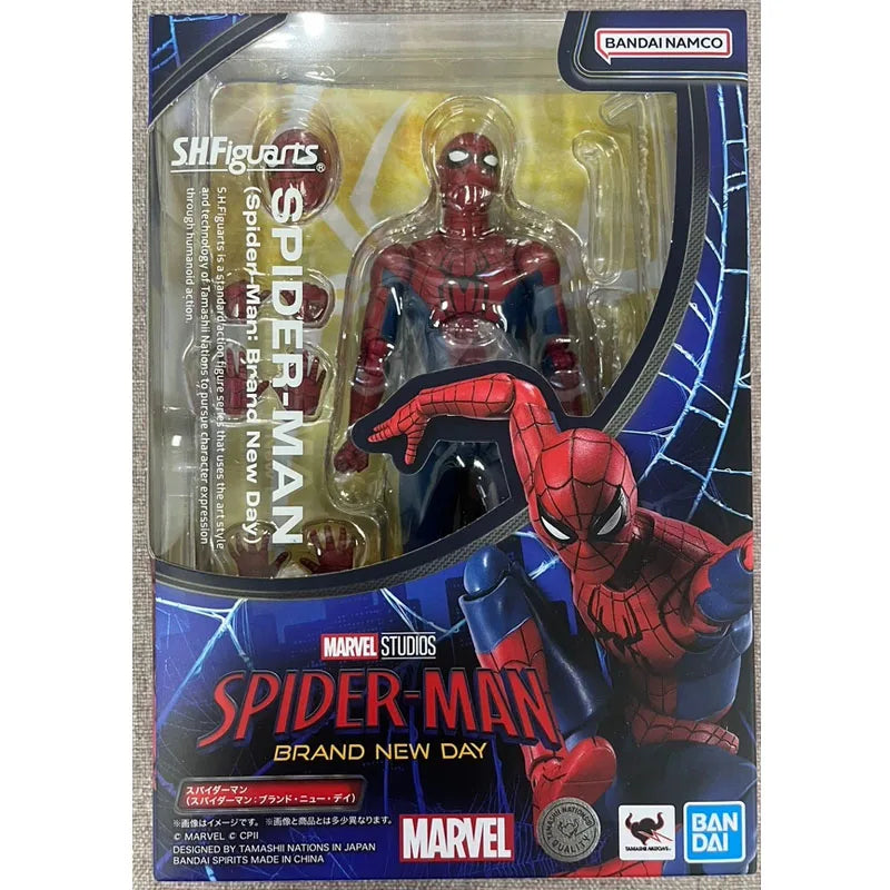 Fast Shipping Bandai Anime MARVEL SHF SPIDER MAN HULK -BRAND NEW DAY- Original Model Toys Action Figure Collectible Ornaments