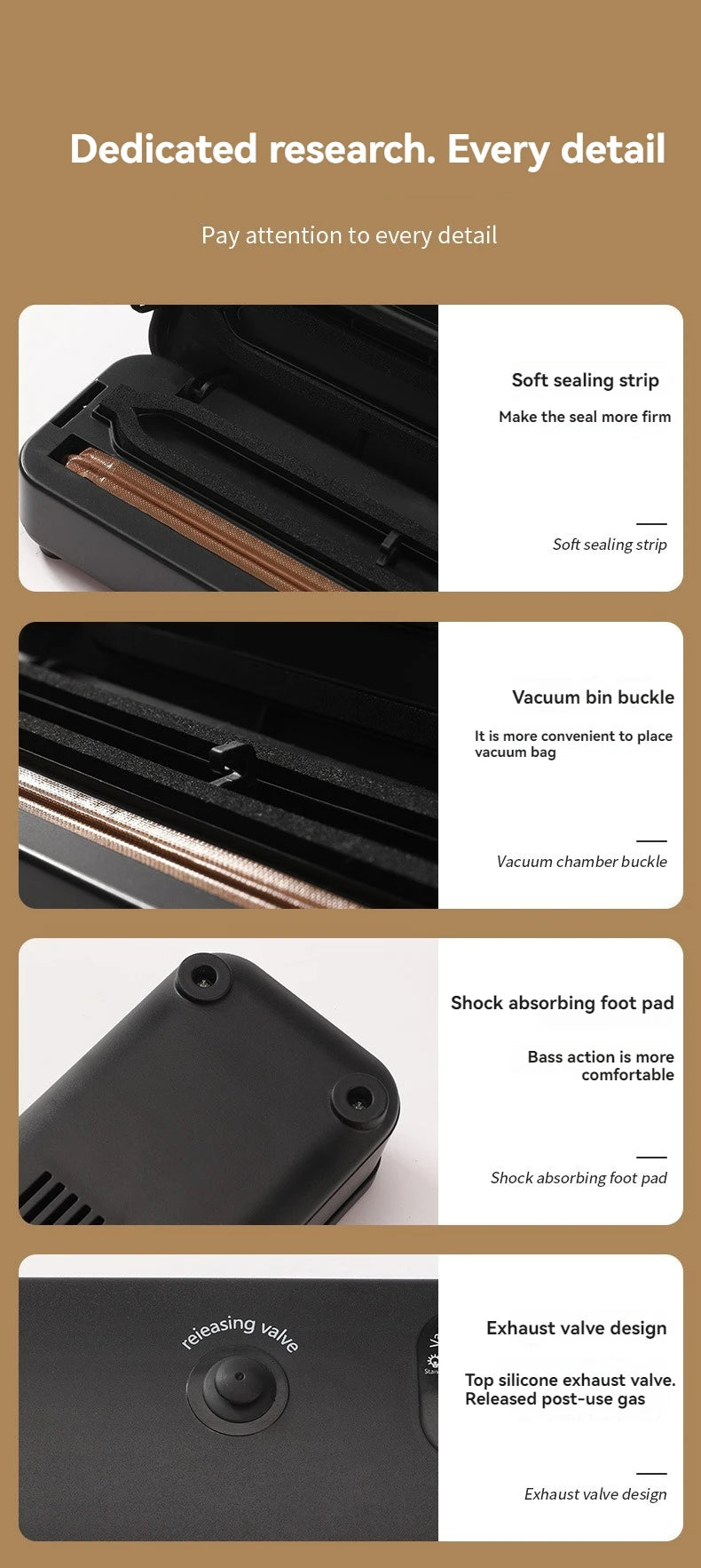 220V/110V Vacuum Sealer Packaging Machine with Free 10pcs Vacuum Bags Household Black Food Vacuum Sealer