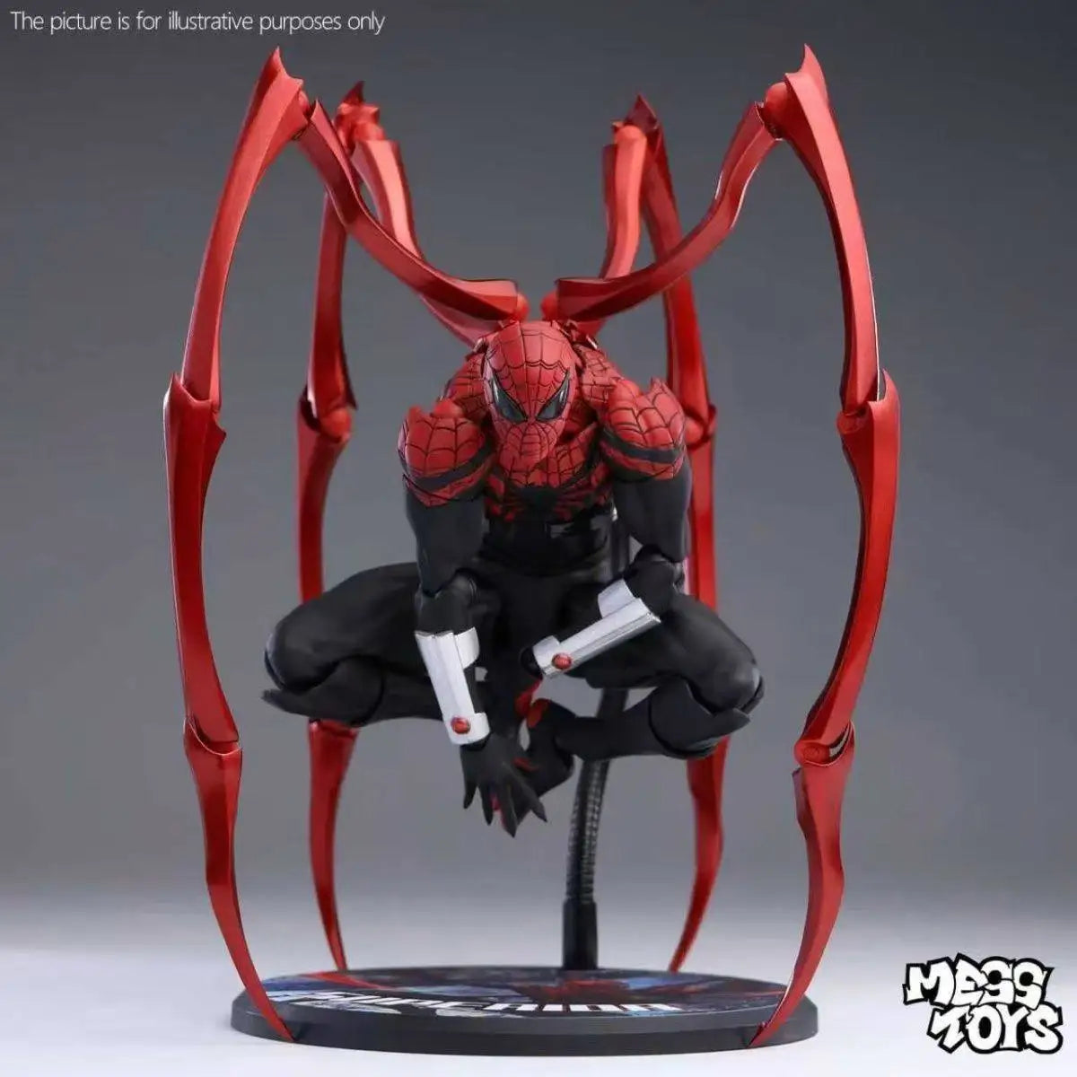 In stock NEW Mess Toys Venom Lethal Neighbor Spider Man Symbiotic Black Suit Messtoys Spiderman Anime Action Figure Model toys