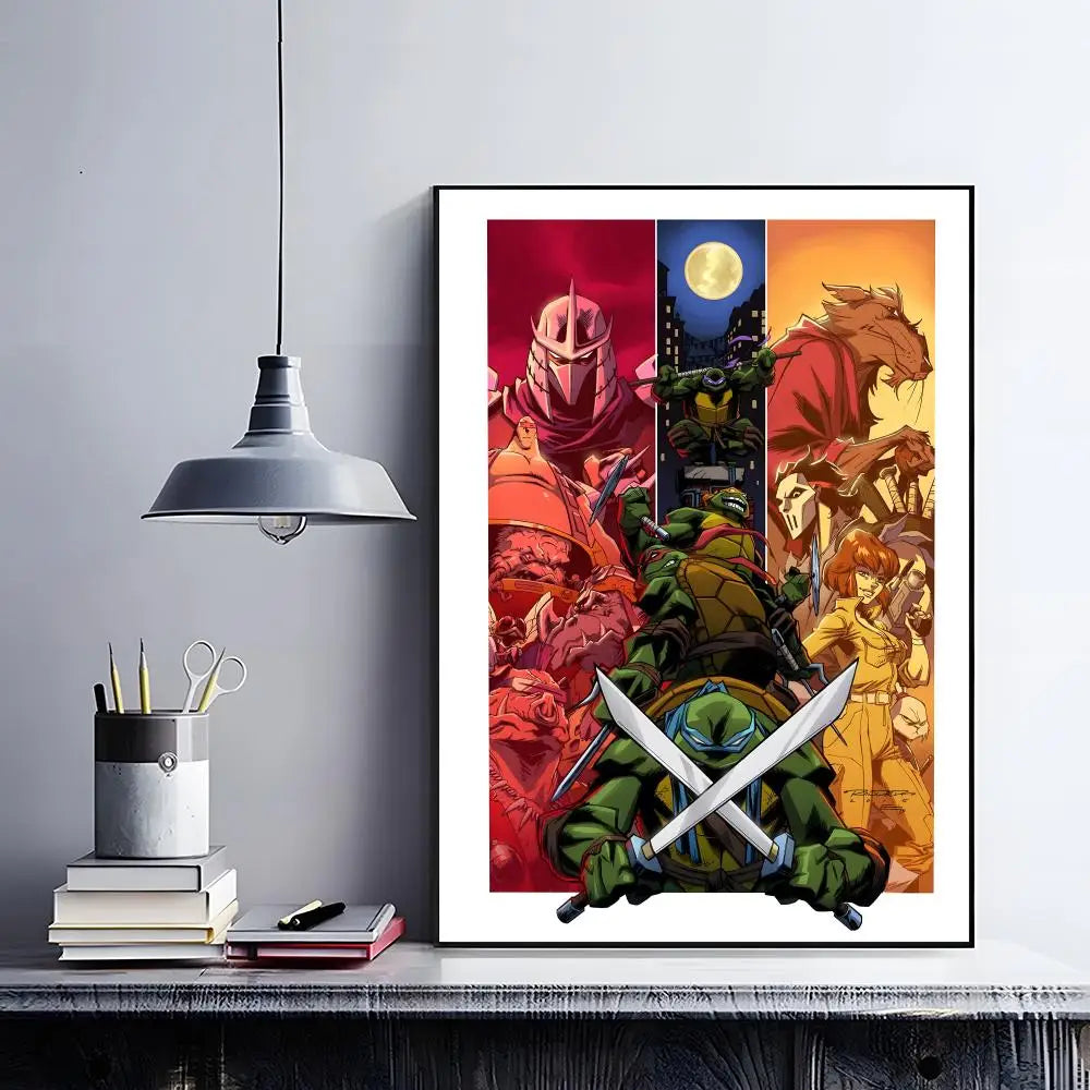 Classic Teenage Mutant Ninja Turtles Poster Posters Retro Kraft Paper Sticker DIY Room Bar Cafe Aesthetic Art Wall