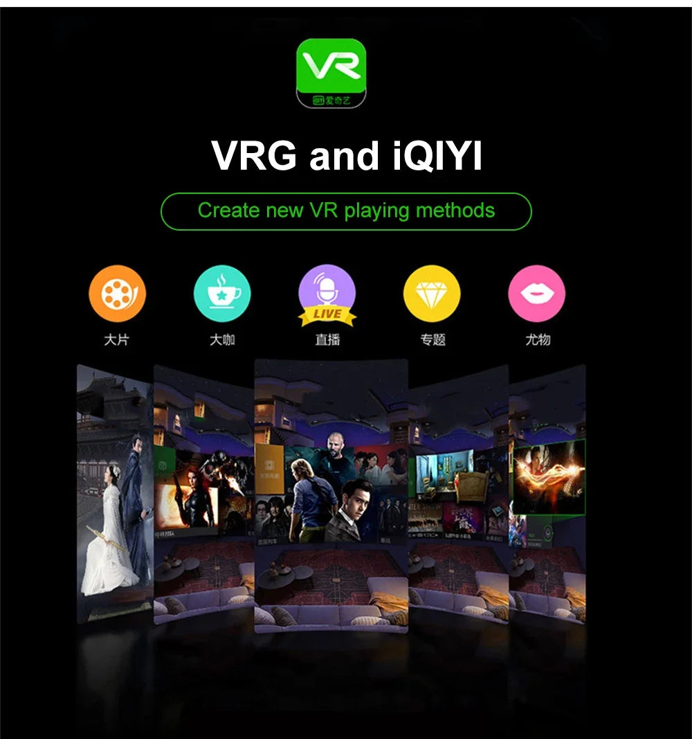 VR Virtual Reality 3D Smart Glasses Stereo Helmet Headset With Remote Controller For IOS Android Smartphones Virtual World 7"