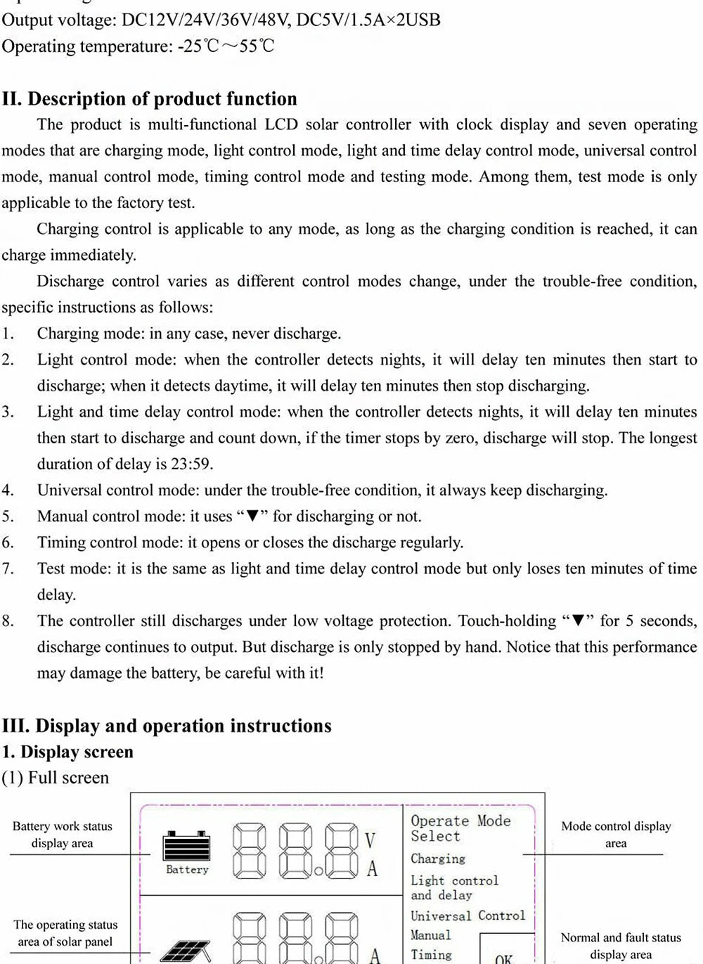 Efficiently manage your solar power system with this 100A/80A/60A MPPT/PWM solar charge controller—compatible with 12V, 24V, 36V, and 48V systems for reliable battery charging and protection.