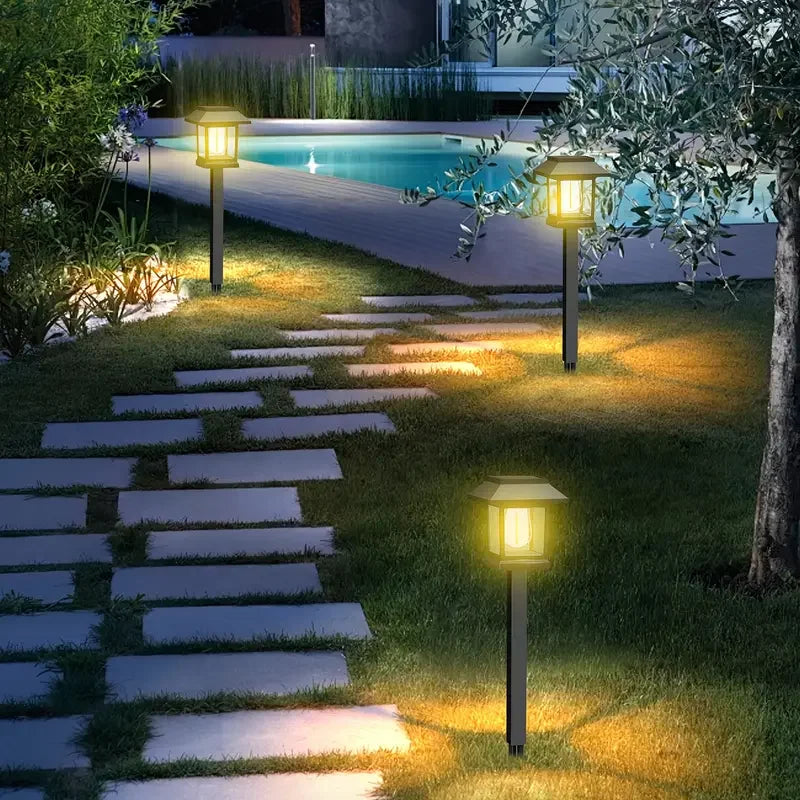 Outdoor Solar LED Ground Stake Light Lawn Lamp for Garden Villa Courtyard Park Landscape Yard Atmosphere Lighting