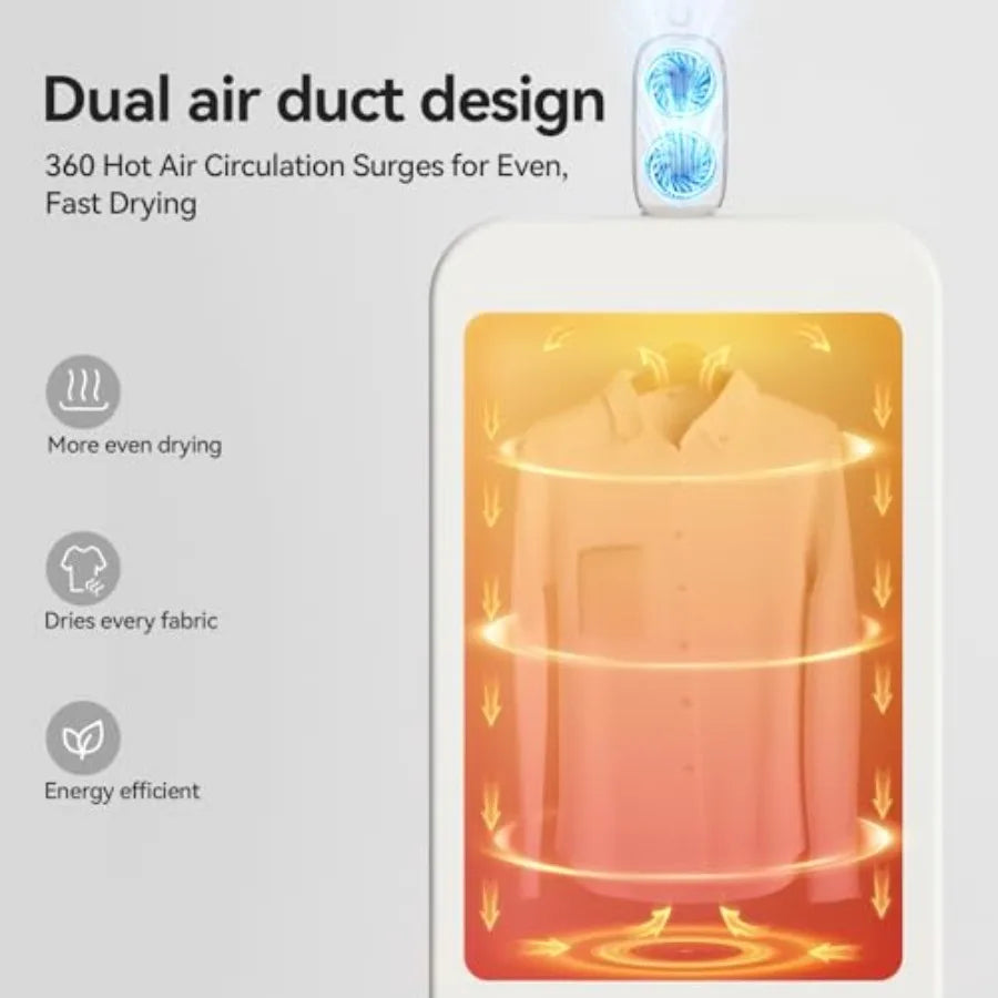 Portable Clothes Dryers for Laundry Apartments No-Installation Faster Mini Dryer for Clothes Compact Electric Clothes Dryer Mac