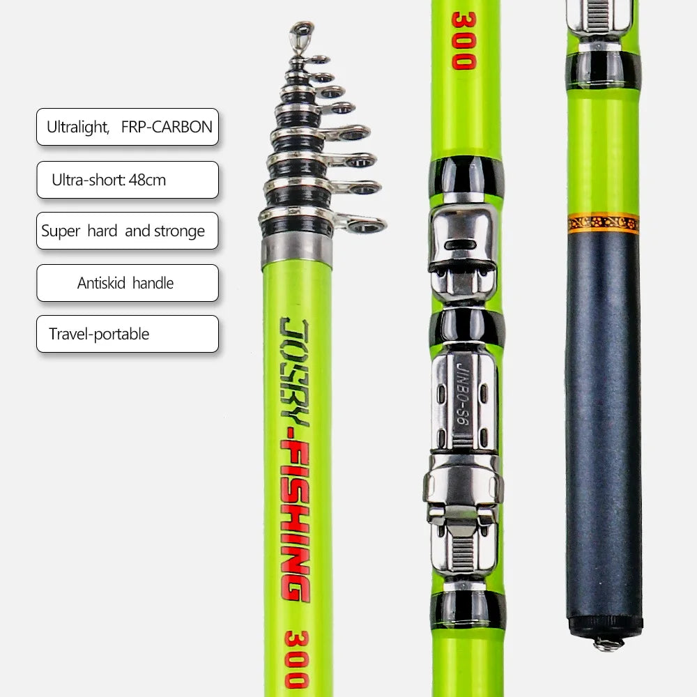 BAKAWA Ultralight Portable Telescopic Feeder Carbon Fiber Fishing Rod Spinning For Saltwater/Freshwater 3.0/2.7/2.4/2.1/1.8/1.5M