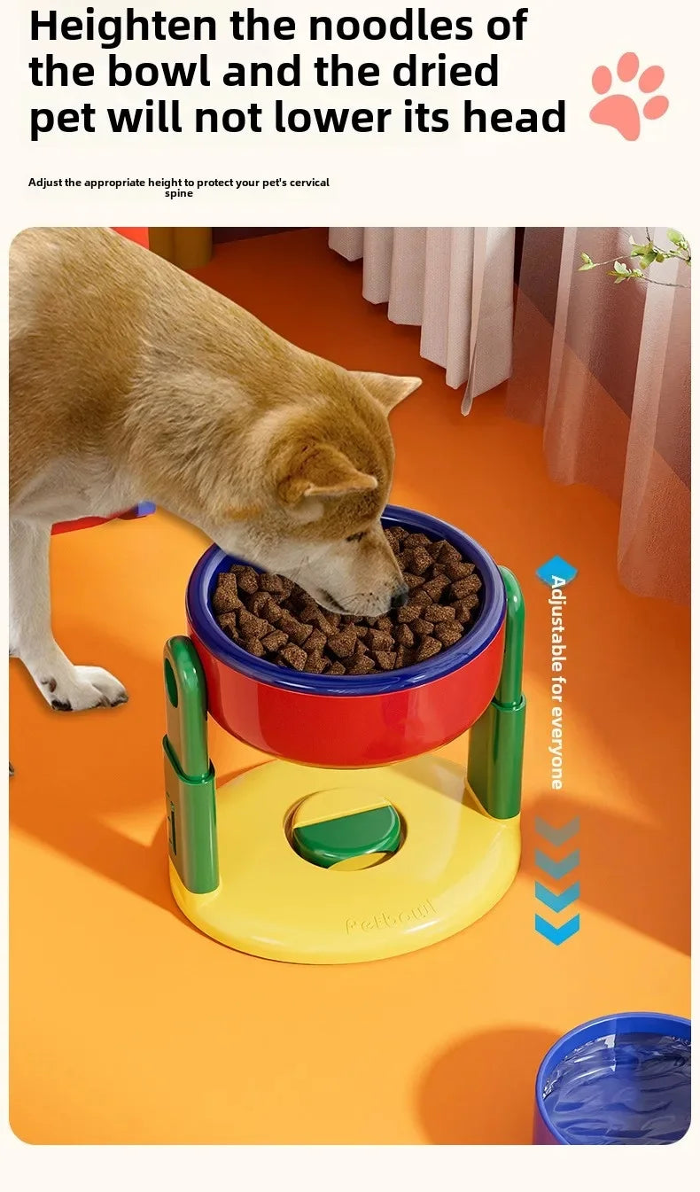Make mealtime fun and healthy with these foldable slow-feed double pet bowls featuring 3 adjustable heights—perfect for every furry friend!