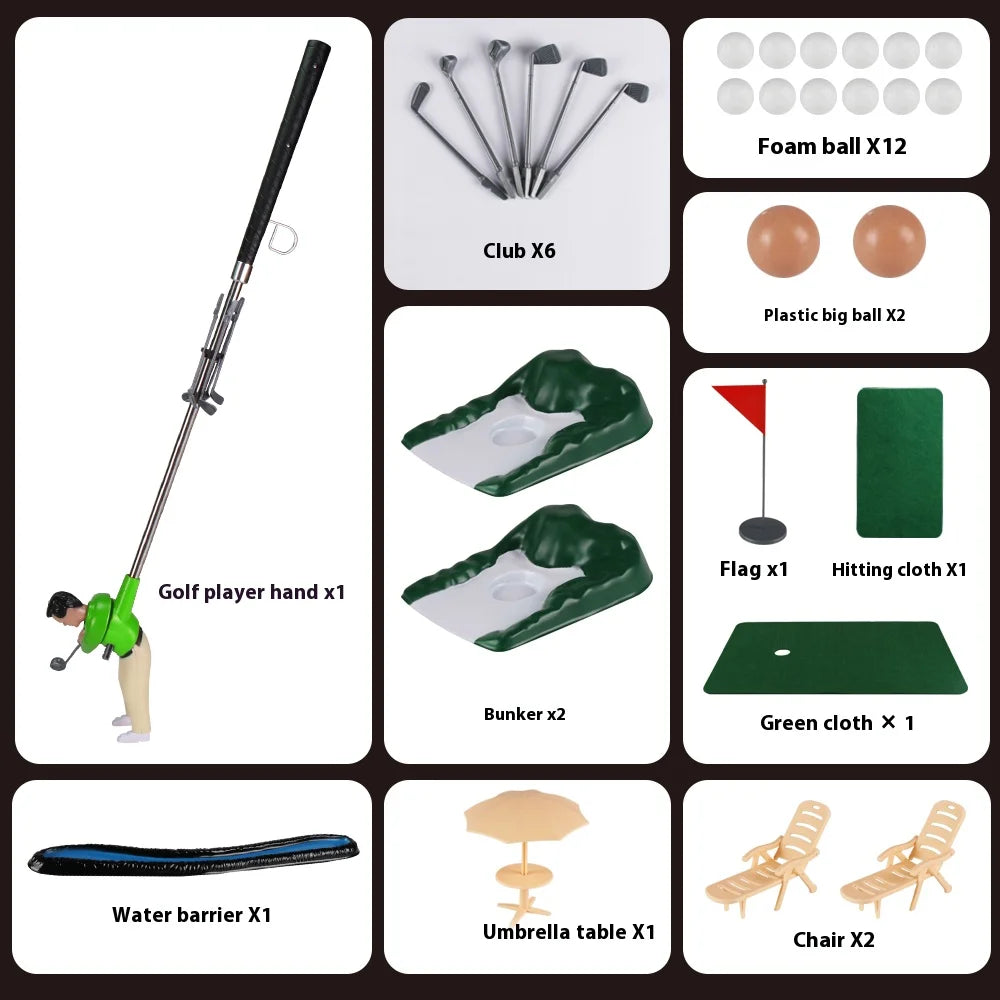 Children's Golf Club Mini Doll Set Toy Indoor And Outdoor Portable Parent-child Interactive Party Game Birthday Gift