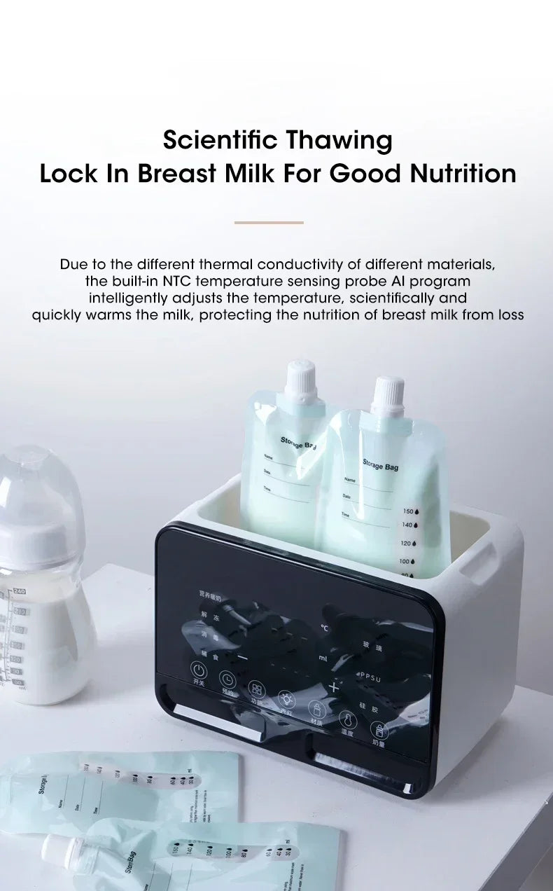 Keep your baby's milk at the perfect temperature with this fast, multifunctional baby bottle warmer—featuring accurate temperature control and a convenient timer, ideal for newborns!