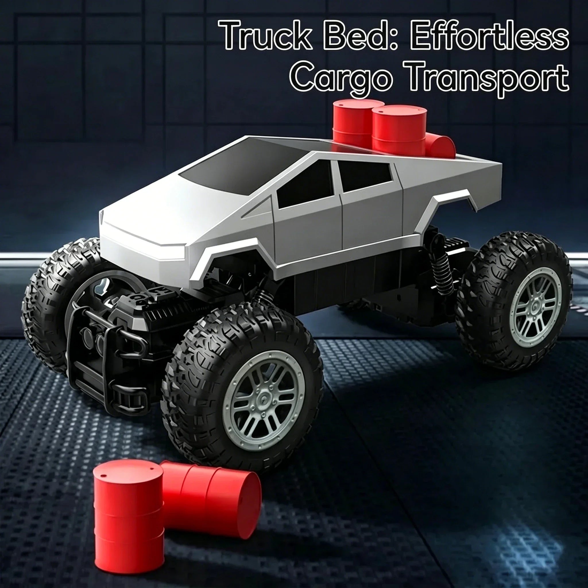 Amphibious RC Car 1:16 4WD Waterproof Remote Control Stunt Truck Cyber Style All Terrain Off Road Vehicle LED Lights for Kids