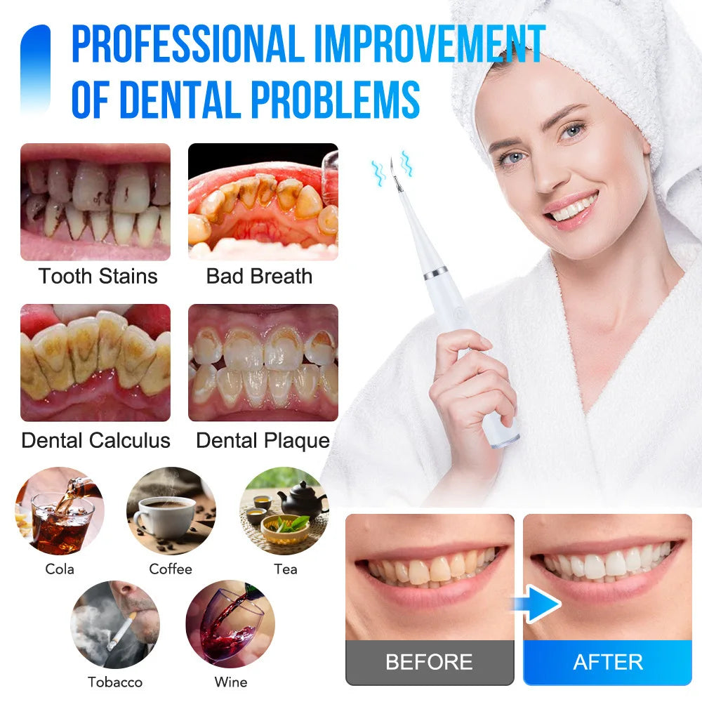 Experience total oral care with this electric toothbrush set—featuring six functions for efficient tartar removal and a healthier smile!