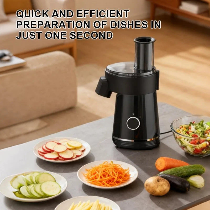 Electric vegetable cutter European standard 200W six-in-one multi-functional shredding and slicing household kitchen food