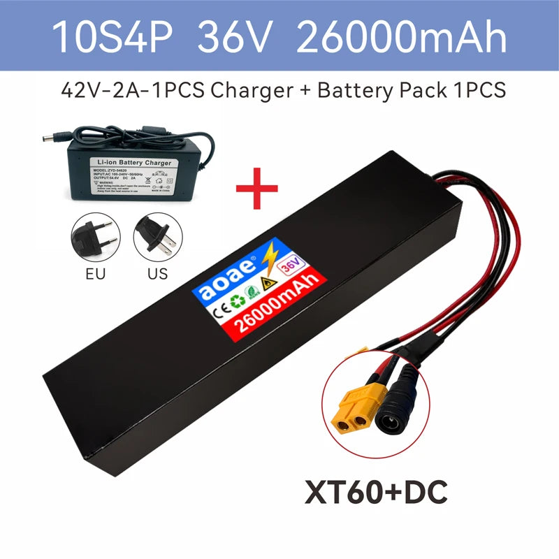 36V Electric Scooter Battery 10S4P 14Ah 18650 Grade-A Cells 500W-1000W Built-in BMS for M365 XT30 JST Long Range