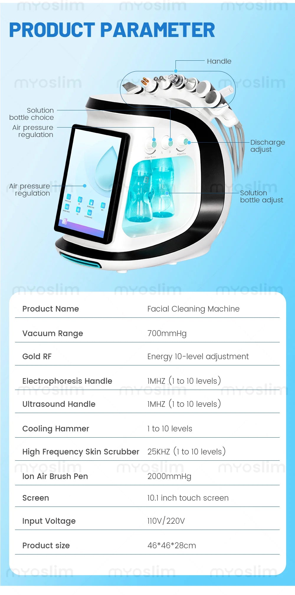 Transform your skincare routine with the 7-in-1 multifunctional beauty machine. Deeply cleanse the skin, remove acne, brighten and whiten, exfoliate, and combat the signs of aging for a revitalized and glowing complexion.