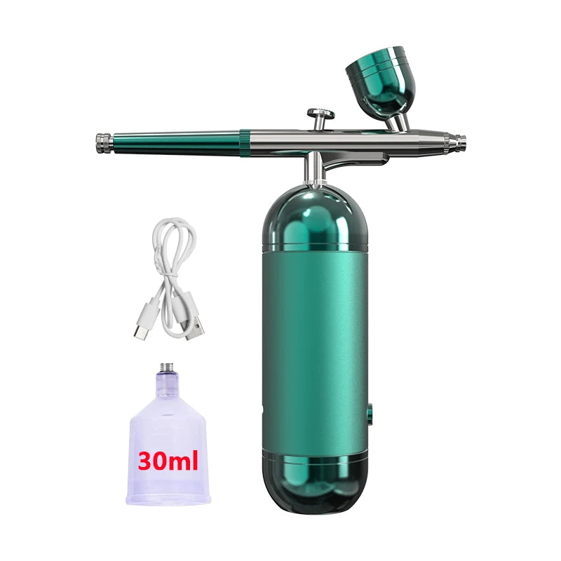 Airbrush Nail Mini Air Brush Nano Oxygen Injector Spray Gun for Nail Art Cake Painting Portable High Pressure Air Compressor