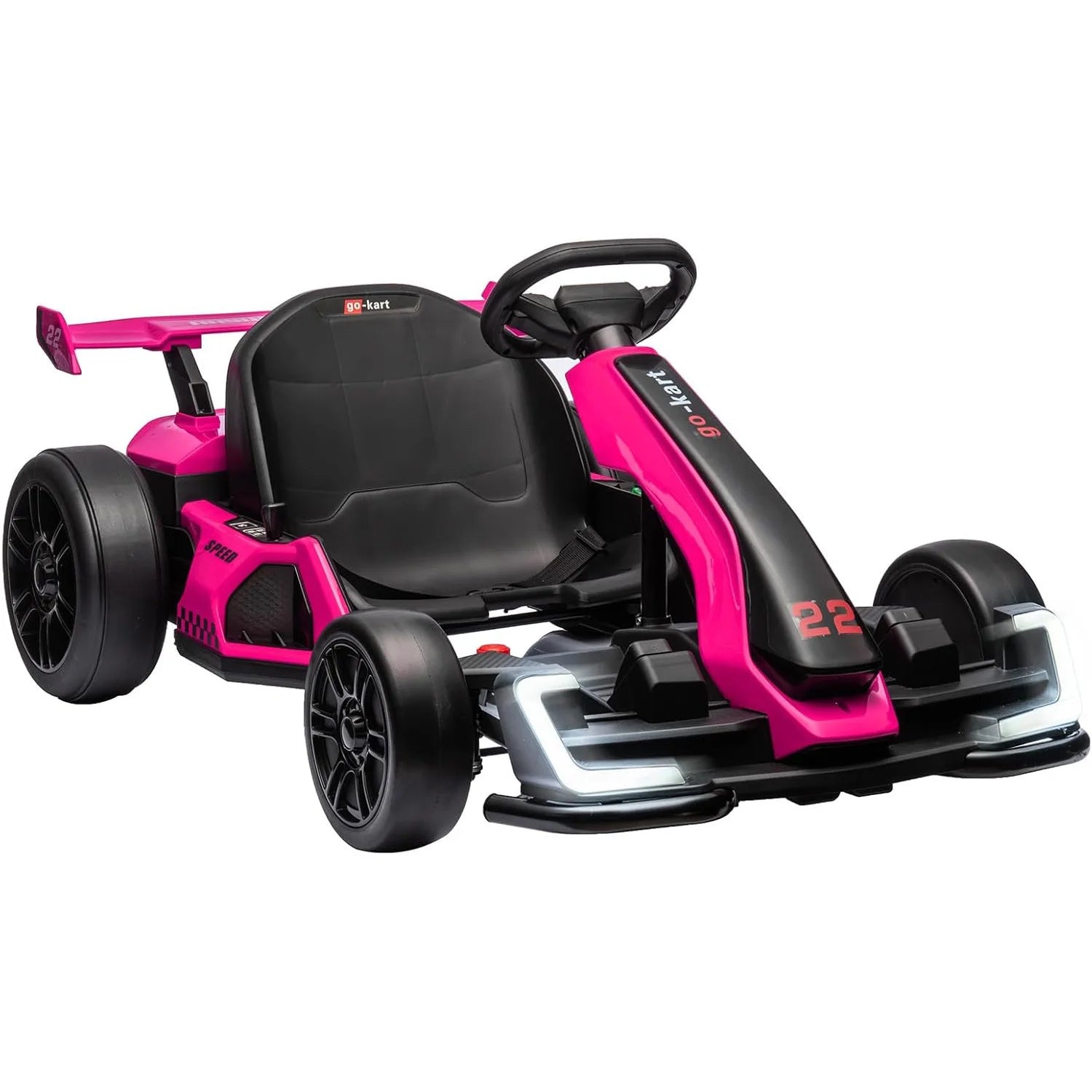 24V Electric Go Kart for Kids, 300W Dual Motor Drift Kart, 8.5 MPH, 2 Modes | Adjustable length,Slow Start Control,Brake pedal,Reinforced frame,EVA tires,LED lights