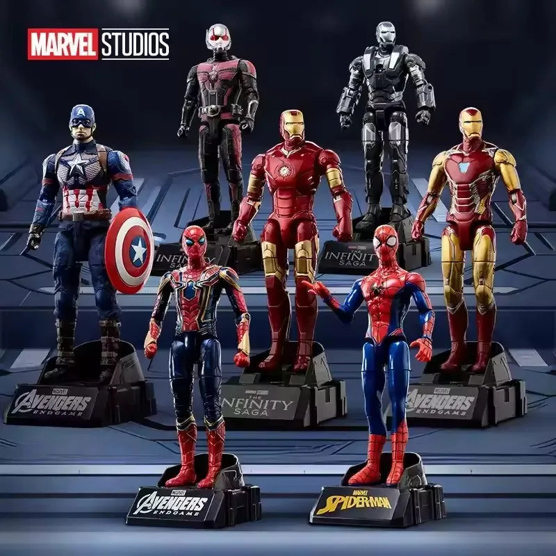 Marvel Action Figure Deformable Toy Iron Man MK3 Captain America Joints Mobility Head Shaped Statue Model Doll Toys Kids Gifts