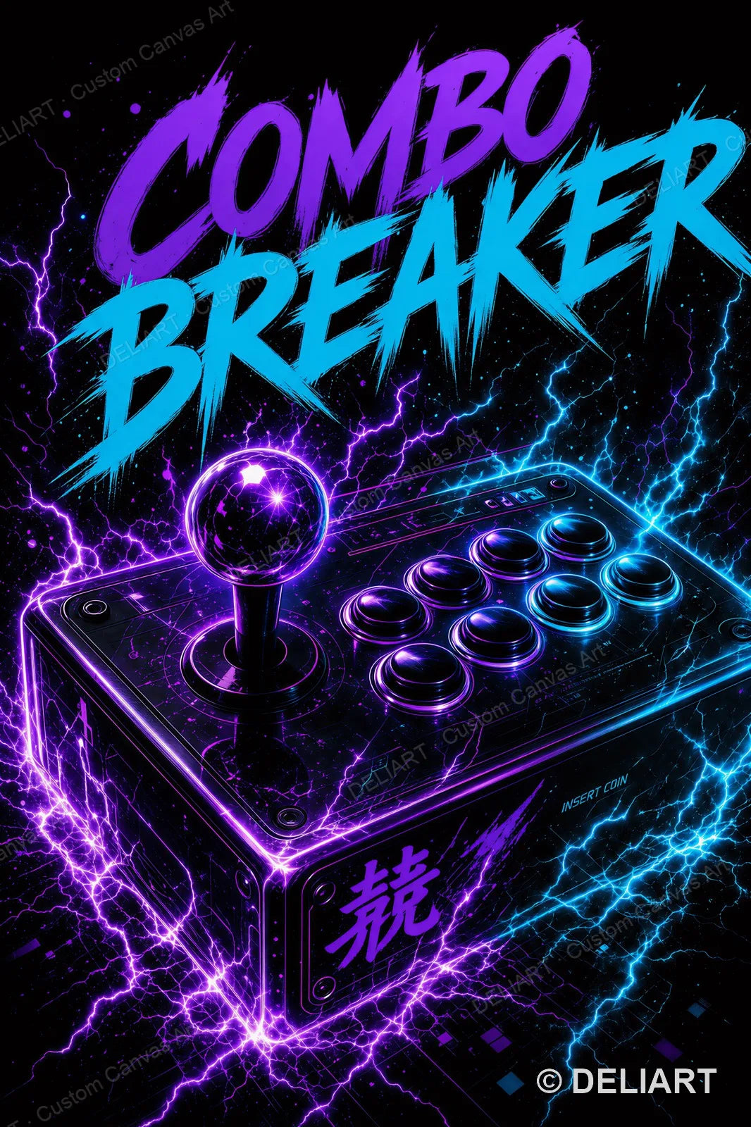 1 & 3 PCS Set Neon Gaming Posters Canvas Wall Art Print Gamepad Gamer Room Decor Esports Gift for Boys Teens Unframed