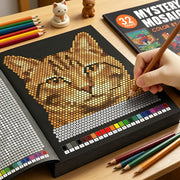 Mystery Mosaics Color by Number Coloring Book 32 Pages Pixel Art Activity Book for Adult Stress Relief Creative Drawing Workbook