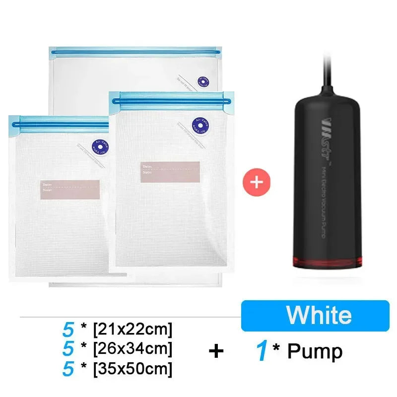 Mini USB Vacuum Pump Sealer Packing Machine for Traveling Home Kitchen Clothes Food Storage Bag Sous Vide Vacuum Packer