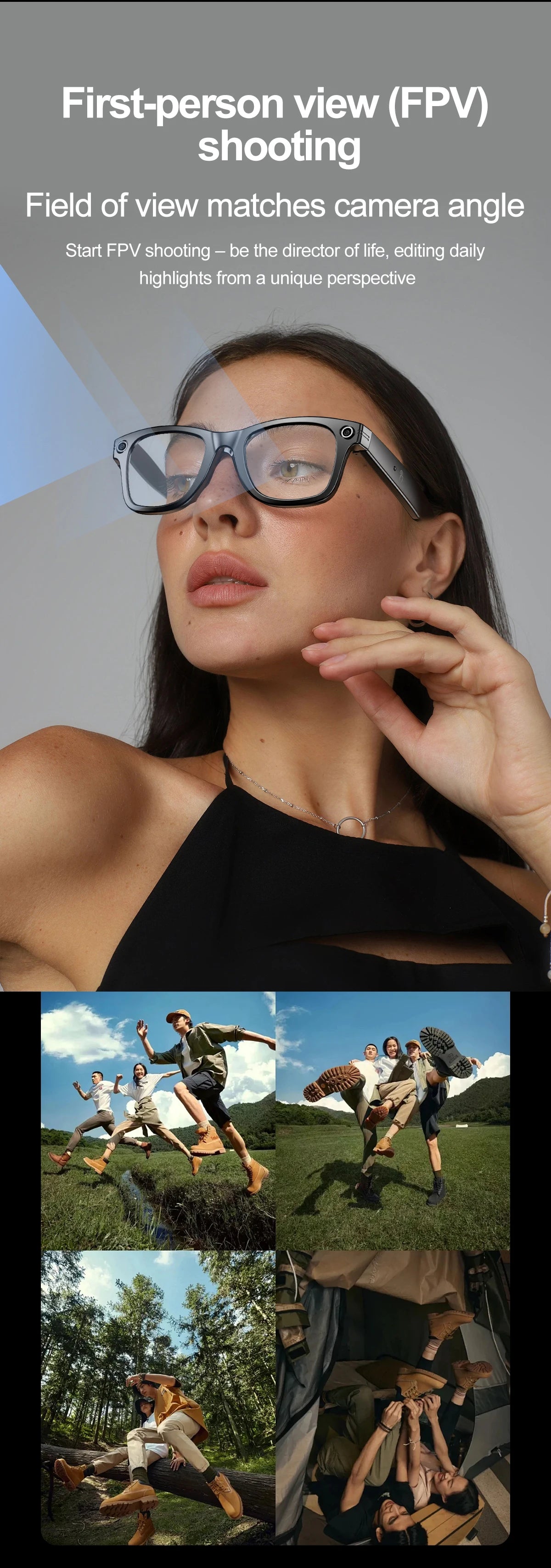 Smart Glasses With AI,Bluetooth Music Glasses With 140+ Translation,Anti-Blue Light Lenses,Camera Glasses For Travel Meeting